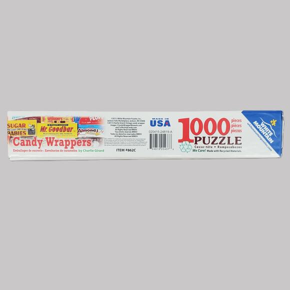 White Mountain Vintage Candy Wrappers 1000 Piece Puzzle 862C 24inx30in Pre-Owned - Picture 7 of 8